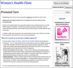 Prenatal Care Handout